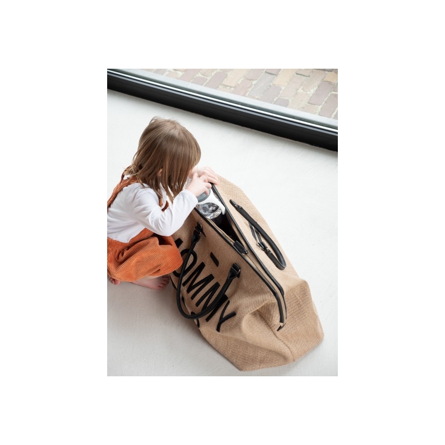 Childhome - Changing bag MOMMY BAG RAFFIA LOOK beige