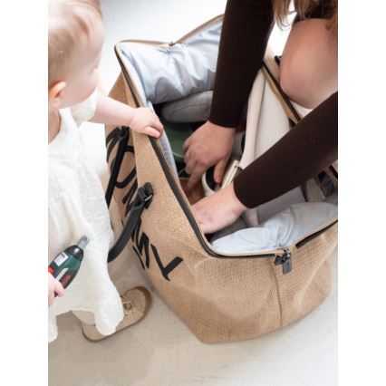 Childhome - Changing bag MOMMY BAG RAFFIA LOOK beige