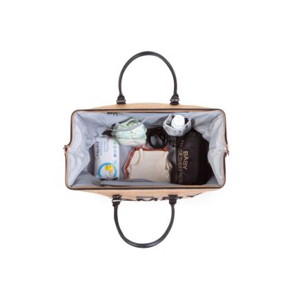 Childhome - Changing bag MOMMY BAG RAFFIA LOOK beige