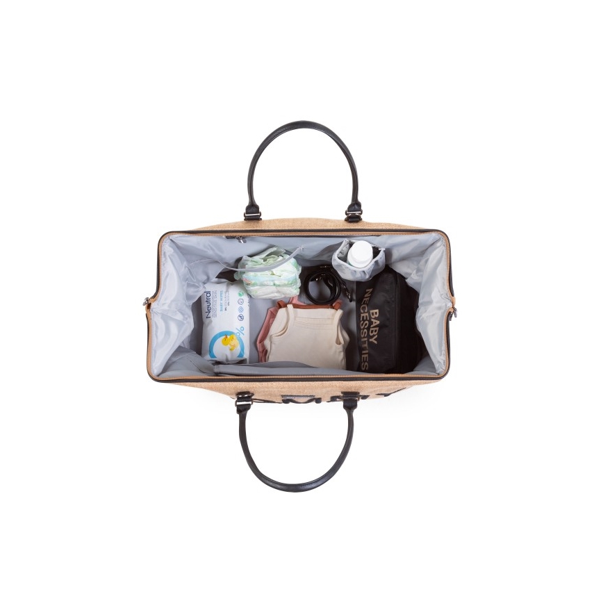 Childhome - Changing bag MOMMY BAG RAFFIA LOOK beige
