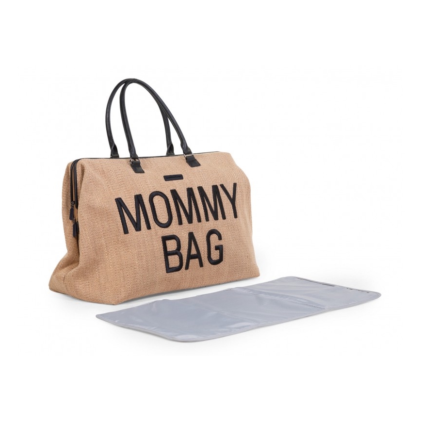 Childhome - Changing bag MOMMY BAG RAFFIA LOOK beige