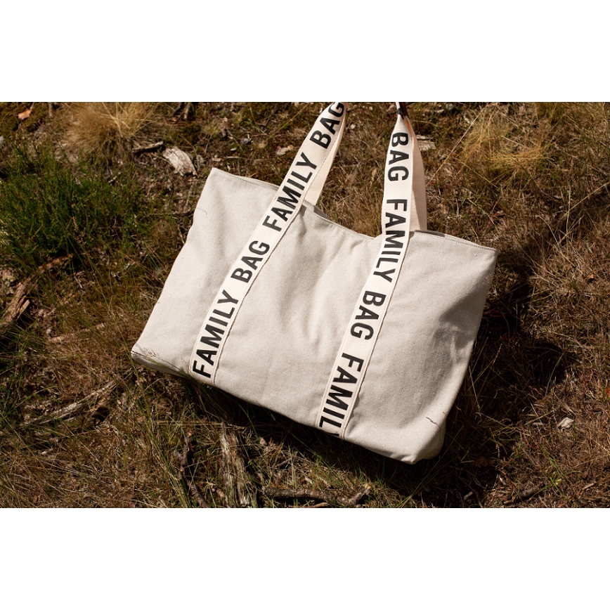 Childhome - Travel bag FAMILY BAG CANVAS white