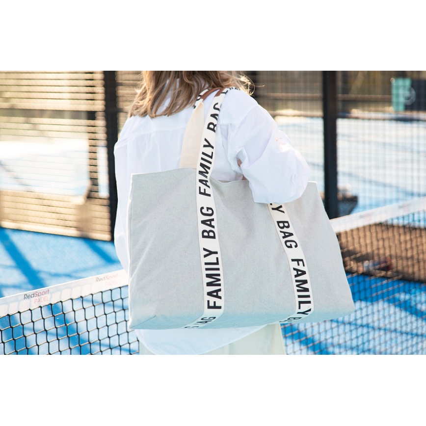 Childhome - Travel bag FAMILY BAG CANVAS white