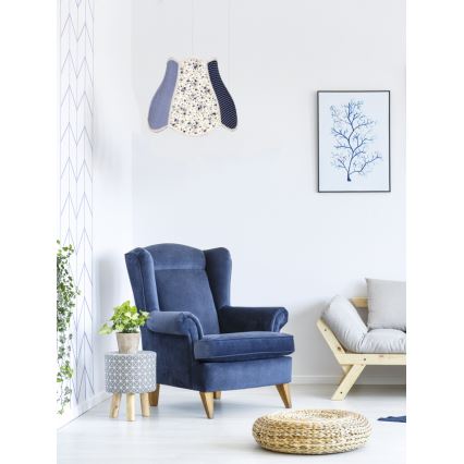 Children chandelier on a string ZUZA 1xE27/60W/230V blue