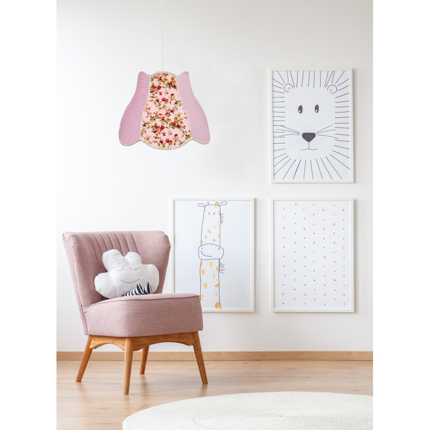 Children chandelier on a string ZUZA 1xE27/60W/230V pink