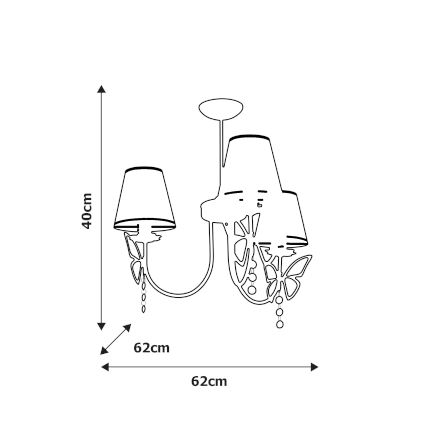 Children pendant chandelier CHARLOTTE 3xE14/40W/230V