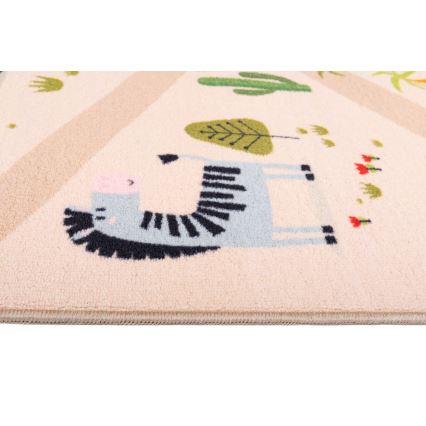 Children's anti-slip rug ARES STREETS 80 x 150 cm beige/safari