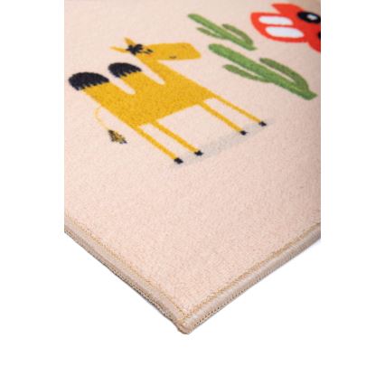 Children's anti-slip rug ARES STREETS 80 x 150 cm beige/safari