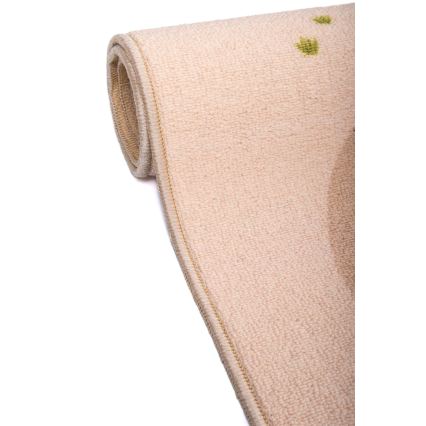 Children's anti-slip rug ARES STREETS 80 x 150 cm beige/safari