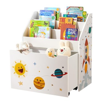 Children's bookcase with drawer ANET white