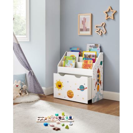 Children's bookcase with drawer ANET white