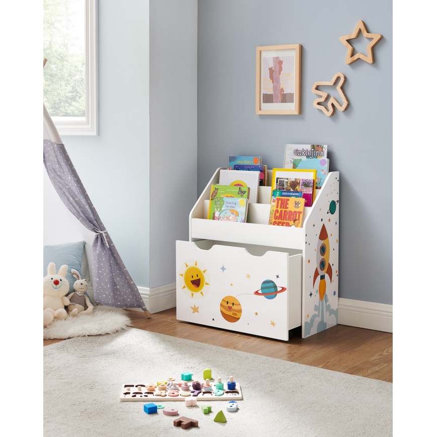 Children's bookcase with drawer ANET white