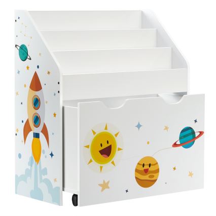 Children's bookcase with drawer ANET white
