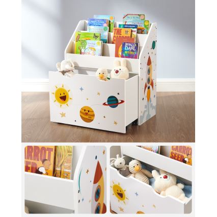 Children's bookcase with drawer ANET white