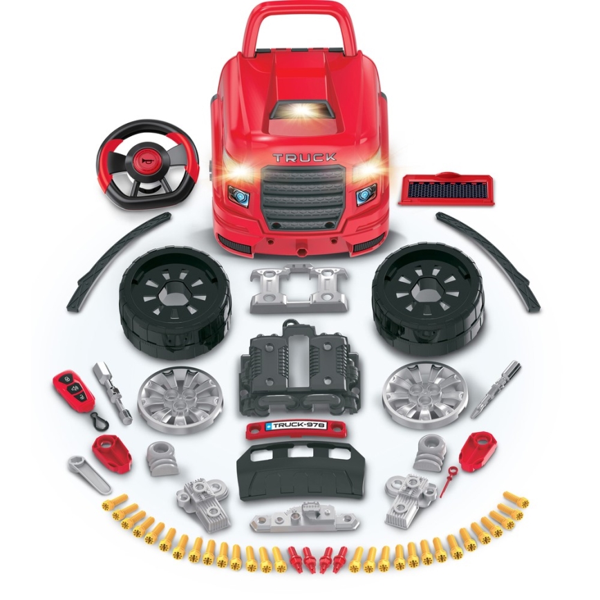 Children's car repair shop 3xAAA + 1xCR2025 red