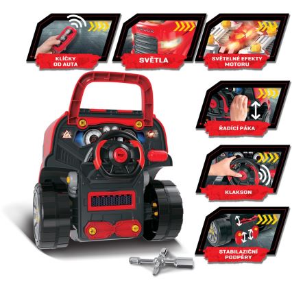 Children's car repair shop 3xAAA + 1xCR2025 red