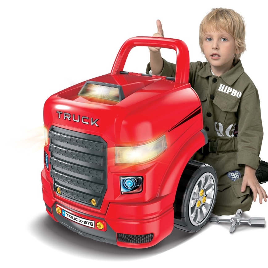 Children's car repair shop 3xAAA + 1xCR2025 red