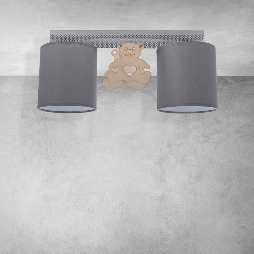 Children's ceiling light BEAR 2xE27/60W/230V