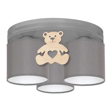 Children's ceiling light BEAR 3xE27/60W/230V