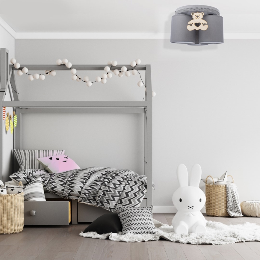 Children's ceiling light BEAR 3xE27/60W/230V