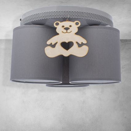 Children's ceiling light BEAR 3xE27/60W/230V