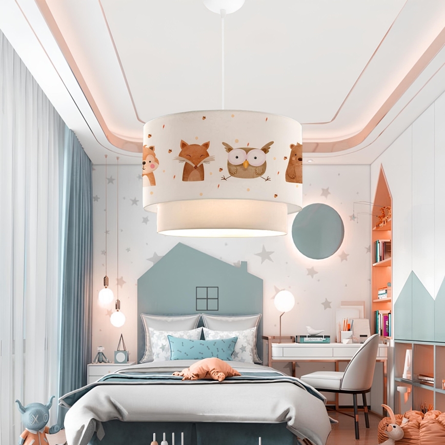 Children's ceiling light CANDY 1xE27/40W/230V white/brown