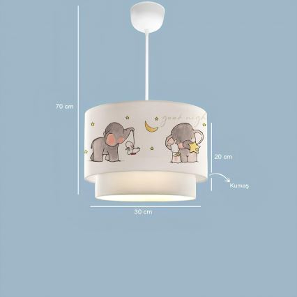 Children's ceiling light CANDY 1xE27/40W/230V white/grey
