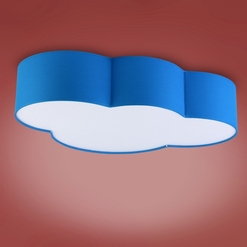 Children's ceiling light CLOUD 4xE27/15W/230V blue