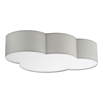 Children's ceiling light CLOUD 4xE27/15W/230V grey
