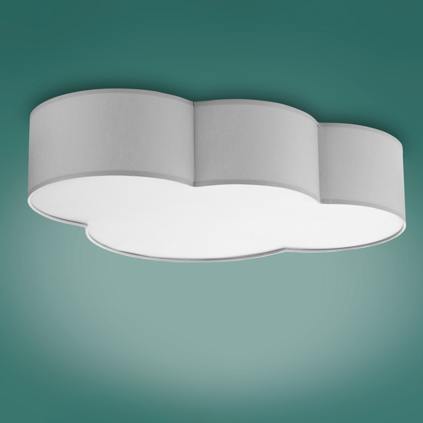 Children's ceiling light CLOUD 4xE27/15W/230V grey