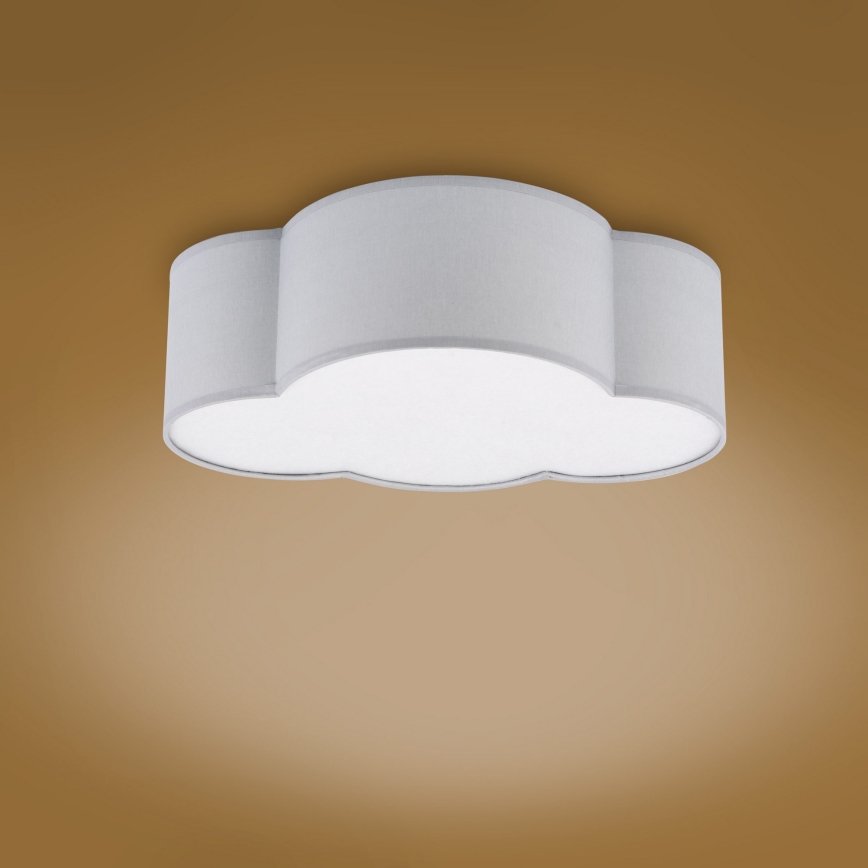 Children's ceiling light CLOUD MINI 2xE27/15W/230V grey