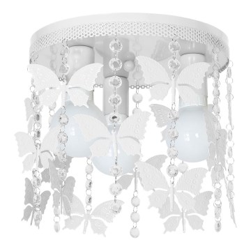 Children's ceiling light ELZA butterflies 3xE27/60W/230V white