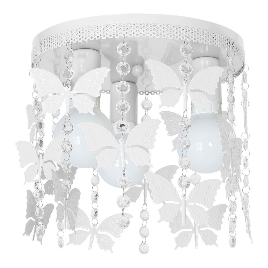 Children's ceiling light ELZA butterflies 3xE27/60W/230V white