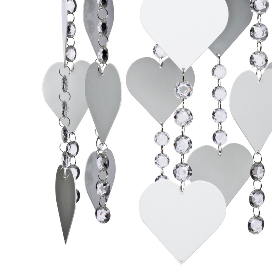 Children's ceiling light ELZA hearts 3xE27/60W/230V grey