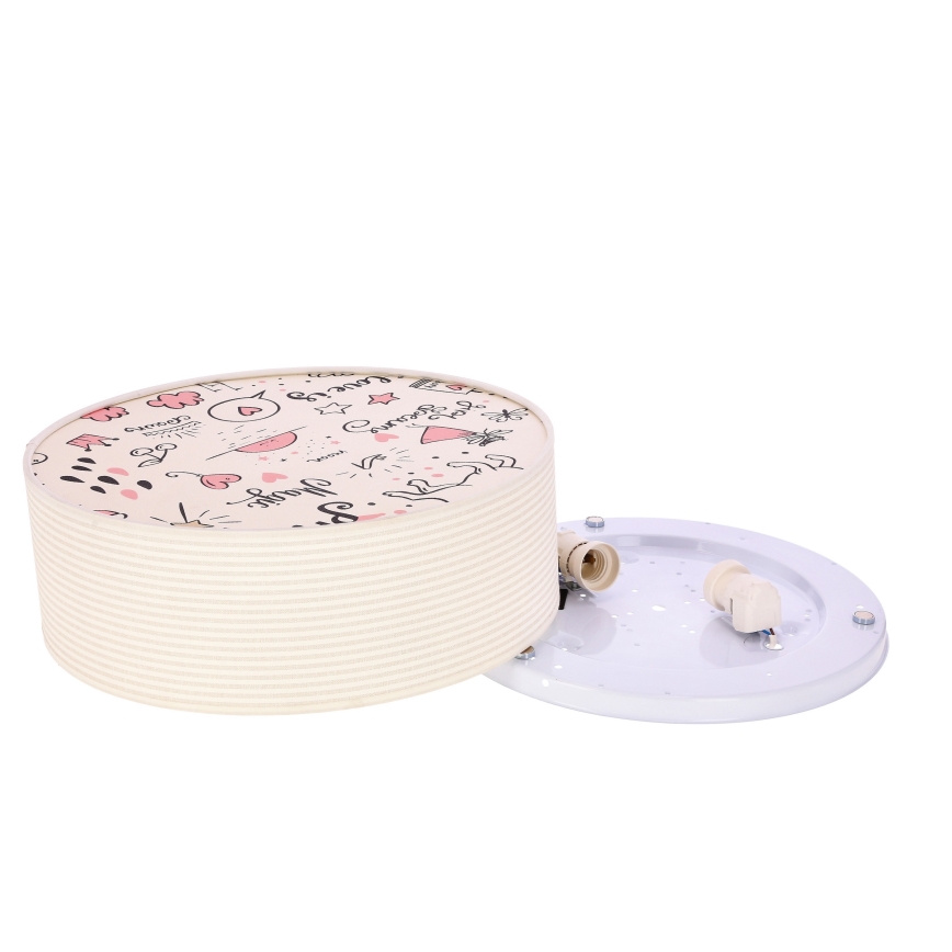 Children's ceiling light KIDDY 2xE27/40W/230V beige/pink