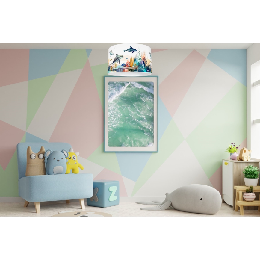 Children's ceiling light OCEAN 1xE27/60W/230V