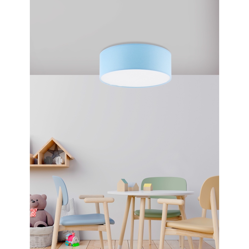 Children's ceiling light RONDO KIDS 4xE27/15W/230V blue