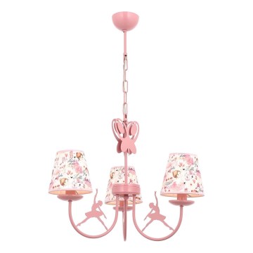 Children's chandelier BALLENNA 3xE14/40W/230V pink