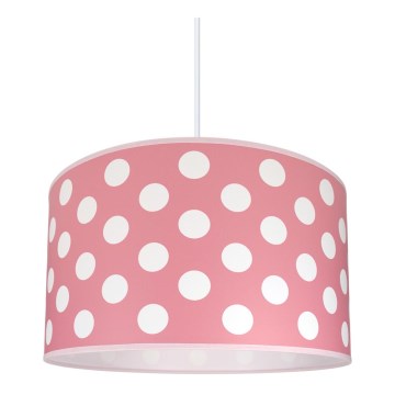 Children's Chandelier DOTS PINK 1×E27/60W/230V