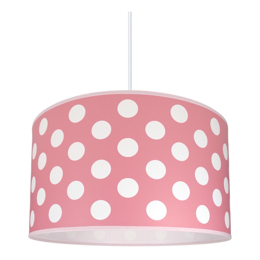 Children's Chandelier DOTS PINK 1×E27/60W/230V