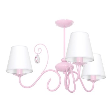 Children's chandelier LAURA 3xE14/60W/230V light pink