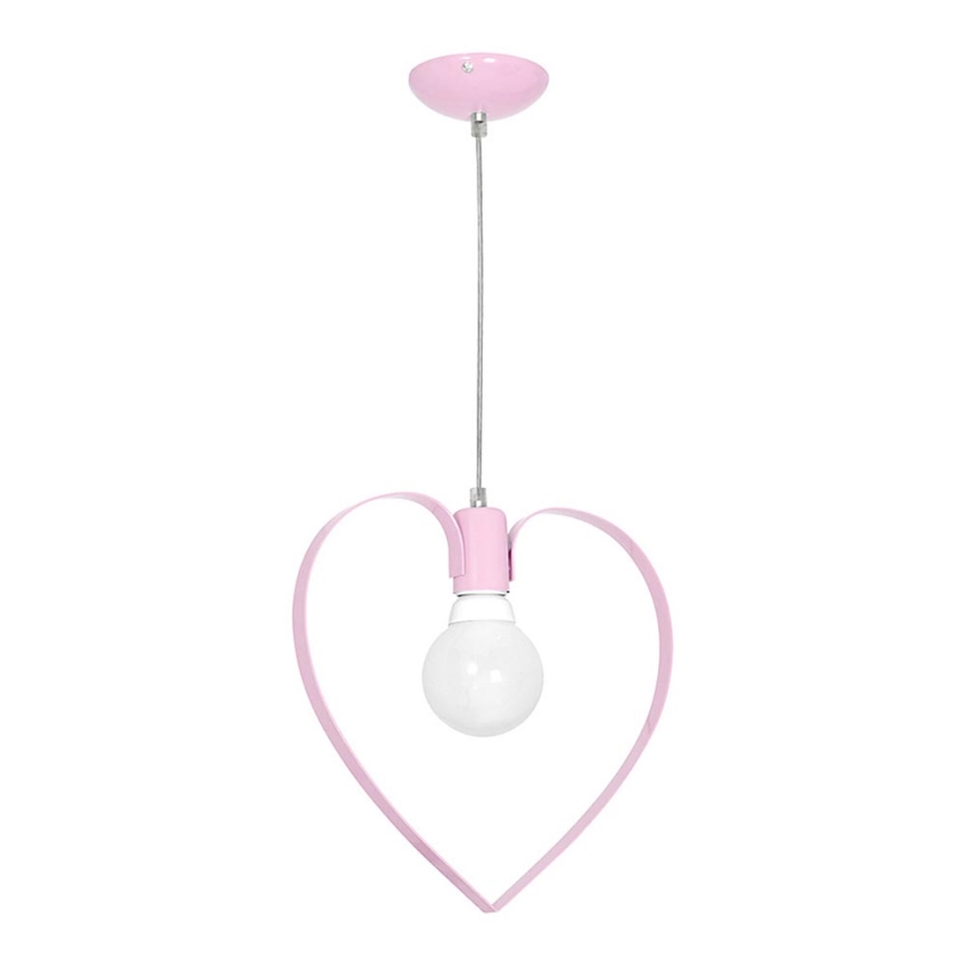Children's chandelier LOVE 1xE27/60W/230V light pink