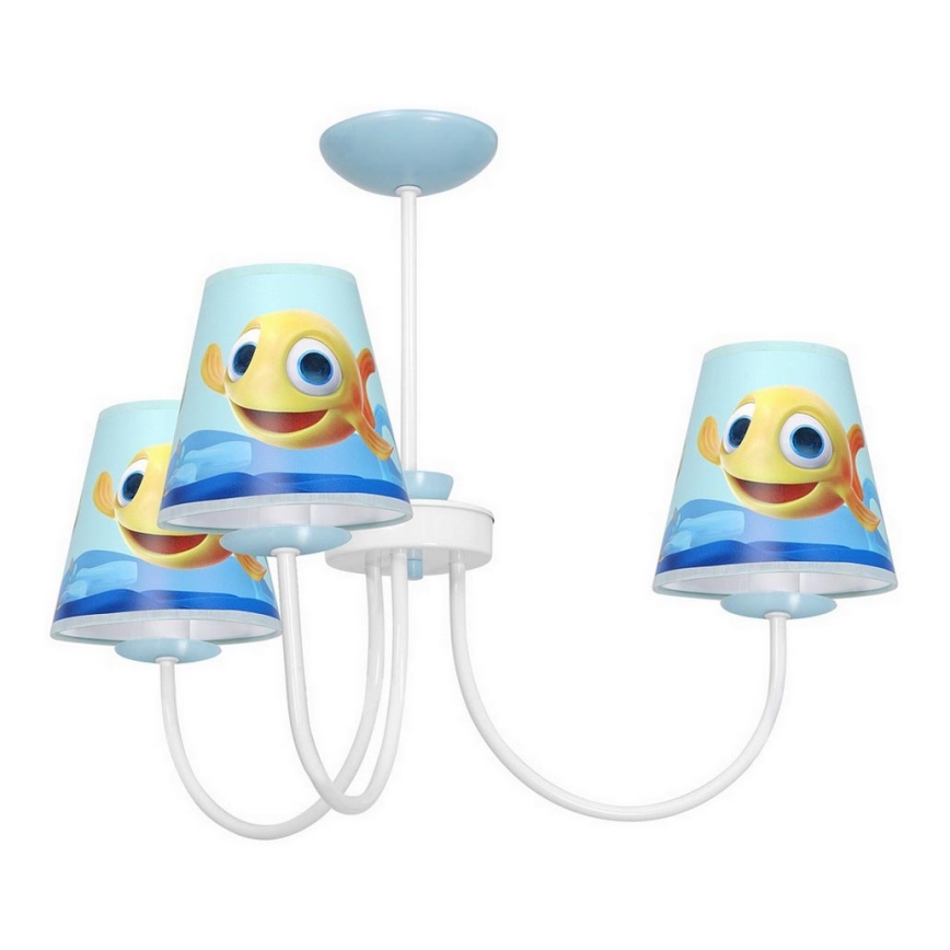 Children's chandelier on a pole FISH 3xE14/40W/230V