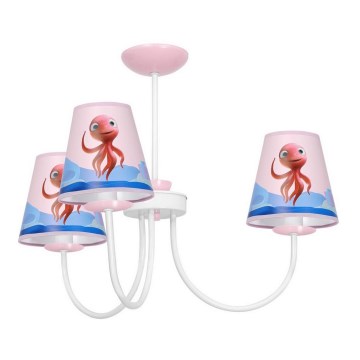 Children's chandelier on a pole OCTOPUS 3xE14/40W/230V