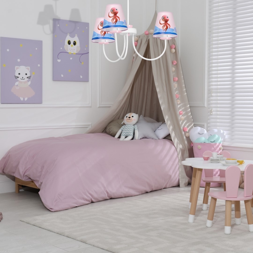 Children's chandelier on a pole OCTOPUS 3xE14/40W/230V