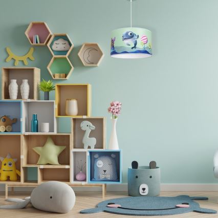 Children's chandelier on a string DOLPHIN 1xE27/60W/230V