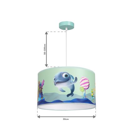 Children's chandelier on a string DOLPHIN 1xE27/60W/230V