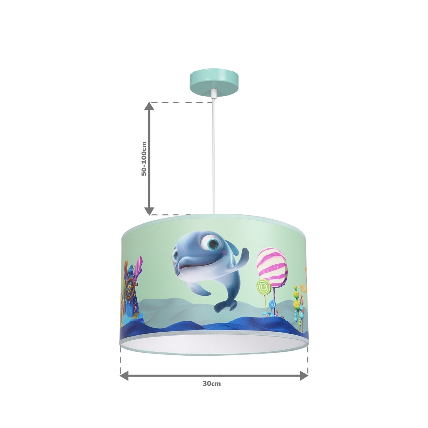 Children's chandelier on a string DOLPHIN 1xE27/60W/230V
