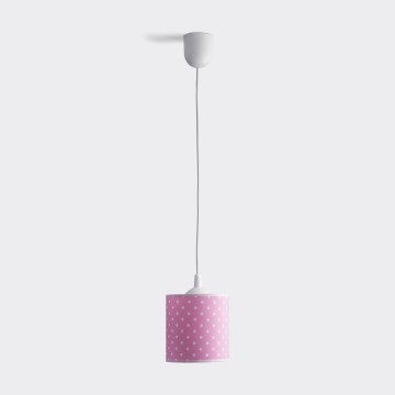 Children's chandelier on a string DOTS 1xE27/15W/230V d. 15 cm pink