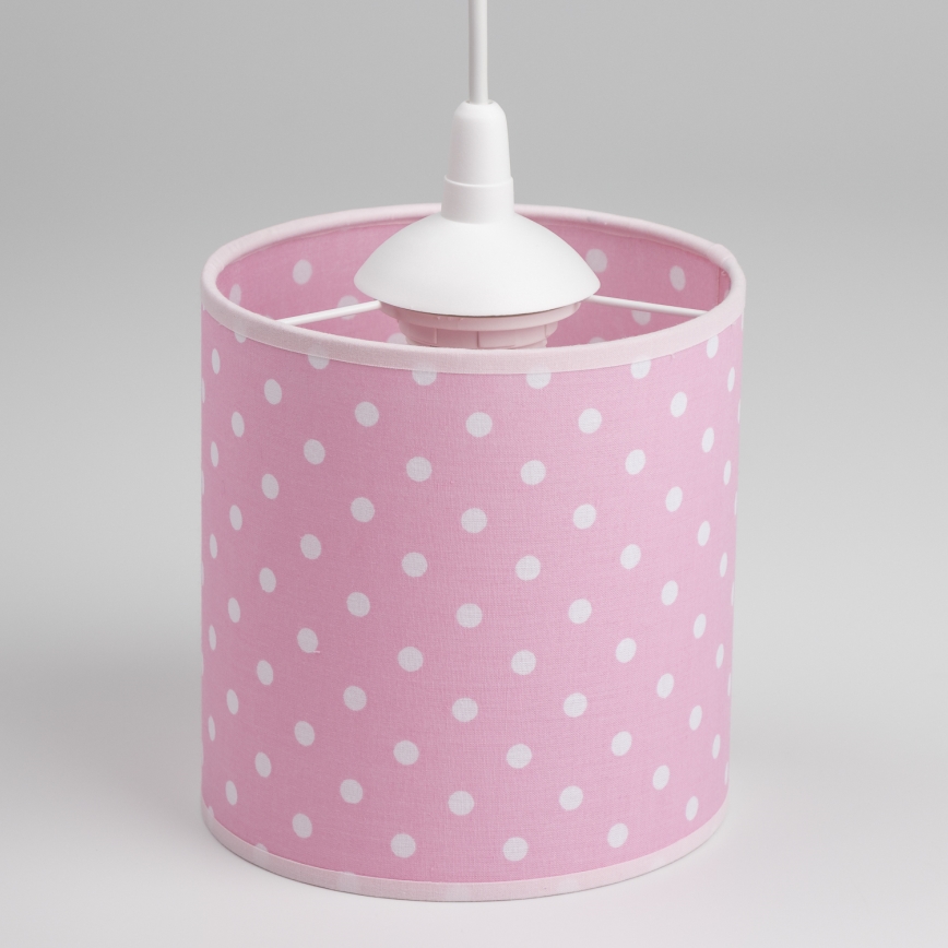 Children's chandelier on a string DOTS 1xE27/15W/230V d. 15 cm pink